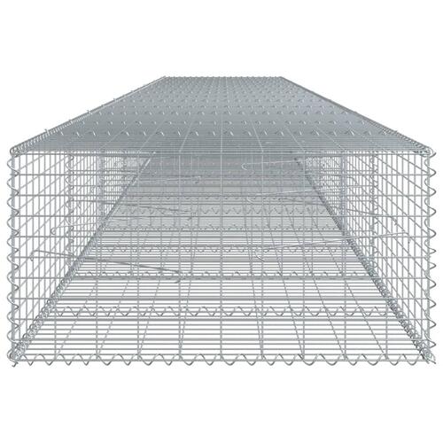 Gabionkurv med cover 700x100x50 cm galvaniseret jern