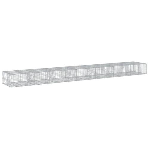 Gabionkurv med cover 700x100x50 cm galvaniseret jern