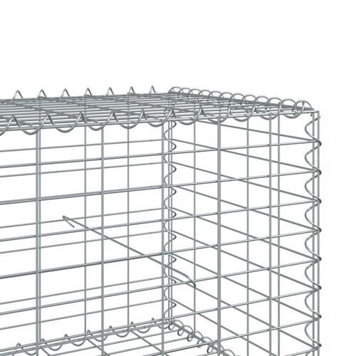 Gabionkurv med cover 700x100x50 cm galvaniseret jern