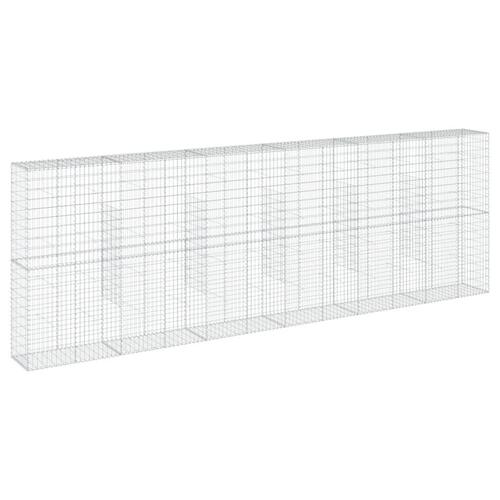 Gabionkurv med cover 600x50x200 cm galvaniseret jern