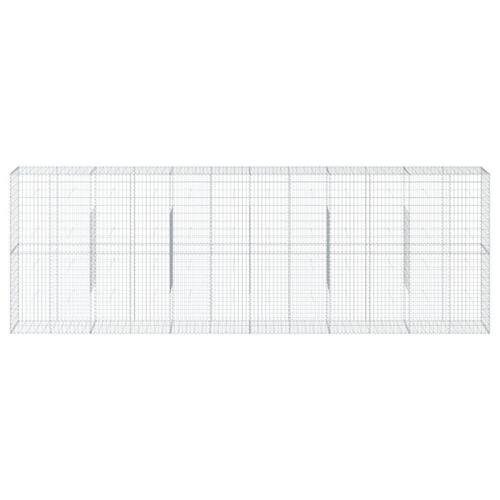 Gabionkurv med cover 600x50x200 cm galvaniseret jern