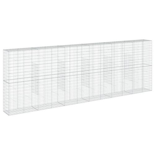 Gabionkurv med cover 600x50x200 cm galvaniseret jern