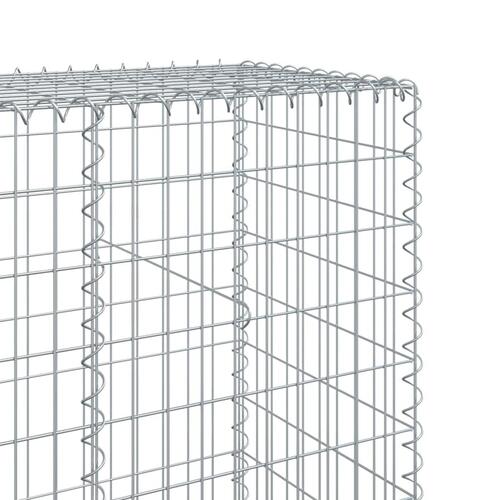 Gabionkurv med cover 600x50x200 cm galvaniseret jern