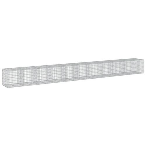 Gabionkurv med cover 1050x100x100 cm galvaniseret jern