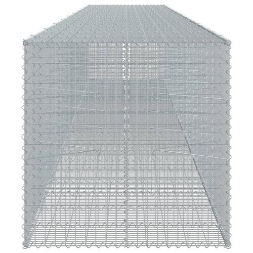 Gabionkurv med cover 1050x100x100 cm galvaniseret jern