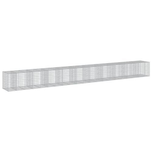 Gabionkurv med cover 1050x100x100 cm galvaniseret jern