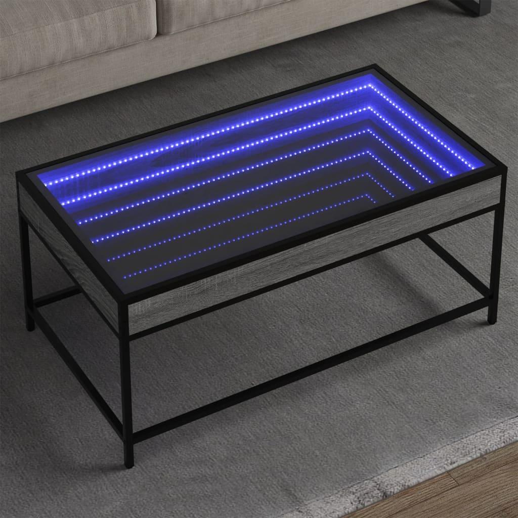 Sofabord Med Infinity Led-Lys - Grå sonoma-eg / 90 x 50 x 41 cm
