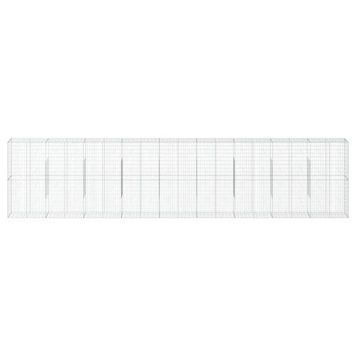 Gabionkurv med cover 900x50x200 cm galvaniseret jern