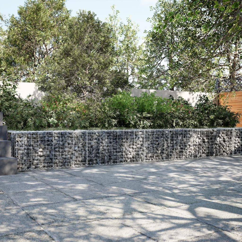 Gabionkurv med cover 500x50x50 cm galvaniseret jern