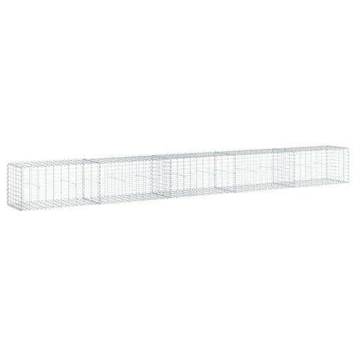 Gabionkurv med cover 500x50x50 cm galvaniseret jern