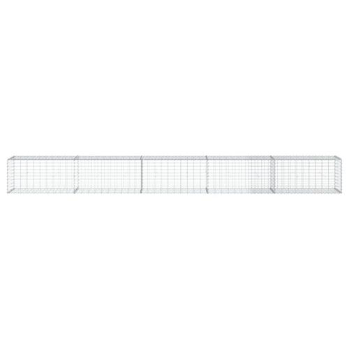 Gabionkurv med cover 500x50x50 cm galvaniseret jern