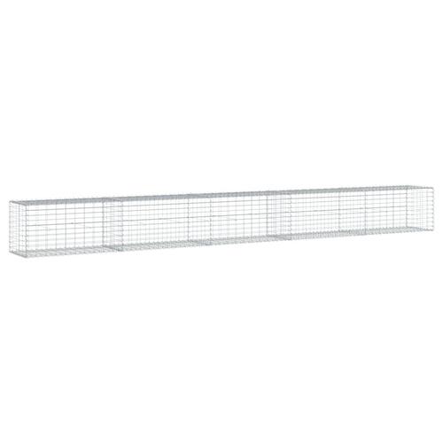Gabionkurv med cover 500x50x50 cm galvaniseret jern