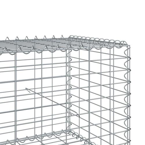 Gabionkurv med cover 500x50x50 cm galvaniseret jern