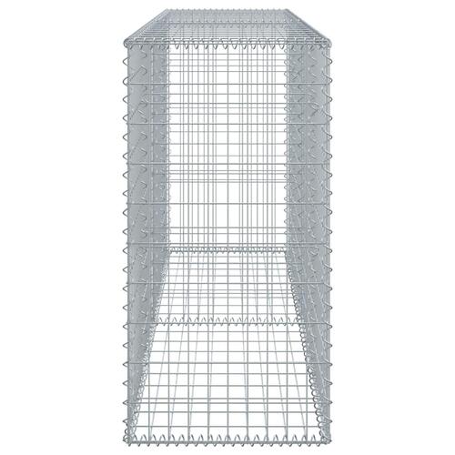 Gabionkurv med cover 200x50x100 cm galvaniseret jern