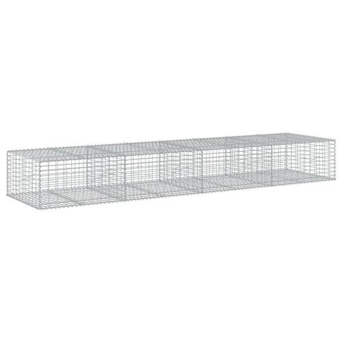 Gabionkurv med cover 400x100x50 cm galvaniseret jern
