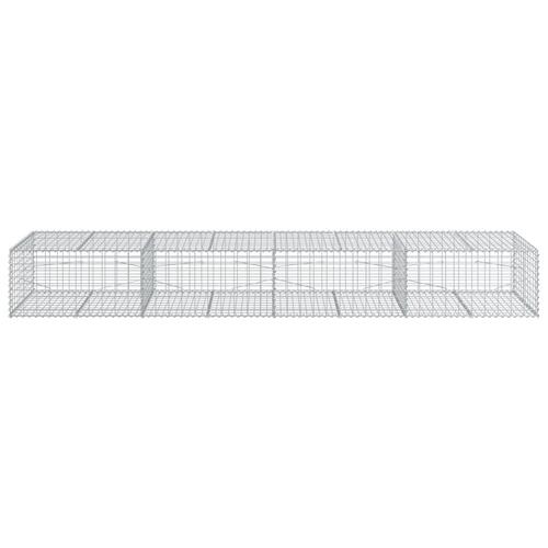 Gabionkurv med cover 400x100x50 cm galvaniseret jern