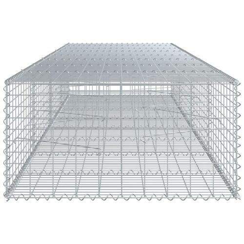 Gabionkurv med cover 400x100x50 cm galvaniseret jern