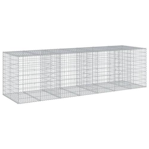 Gabionkurv med cover 350x100x100 cm galvaniseret jern