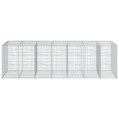 Gabionkurv med cover 350x100x100 cm galvaniseret jern