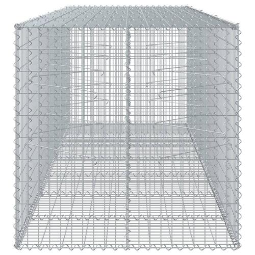 Gabionkurv med cover 350x100x100 cm galvaniseret jern