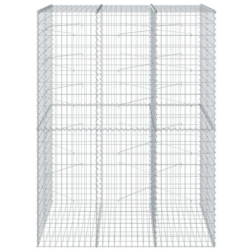 Gabionkurv med cover 150x100x200 cm galvaniseret jern