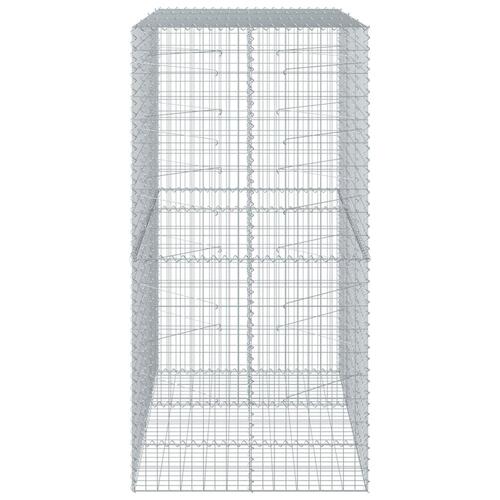 Gabionkurv med cover 150x100x200 cm galvaniseret jern