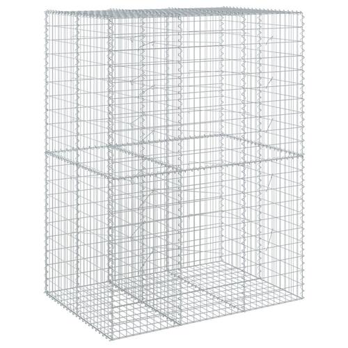 Gabionkurv med cover 150x100x200 cm galvaniseret jern