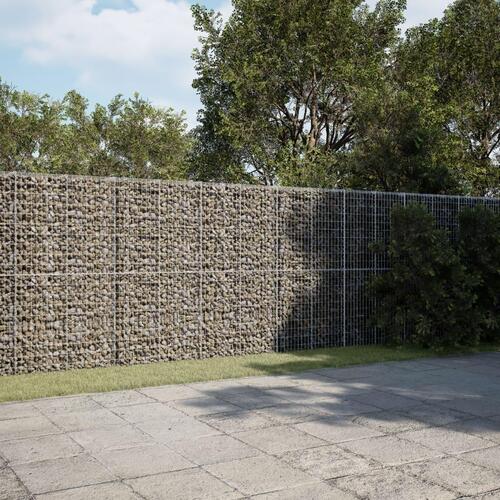 Gabionkurv med cover 1200x100x200 cm galvaniseret jern