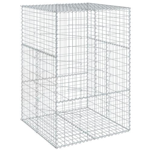Gabionkurv med cover 100x100x150 cm galvaniseret jern
