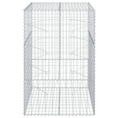Gabionkurv med cover 100x100x150 cm galvaniseret jern
