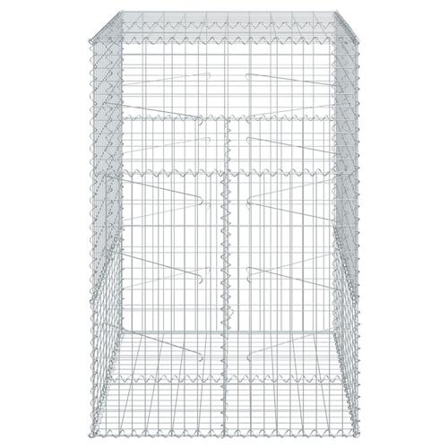Gabionkurv med cover 100x100x150 cm galvaniseret jern