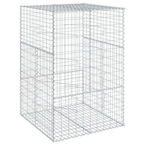 Gabionkurv med cover 100x100x150 cm galvaniseret jern