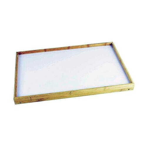 Sammenklappelig sengebakke i bambus/træ - 50 × 30 × 22 cm, hvid