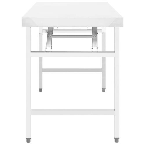 Foldbart arbejdsbord til køkken 85x60x80 cm rustfrit stål