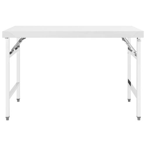 Foldbart arbejdsbord til køkken 120x60x80 cm rustfrit stål