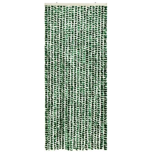 Insektgardin 56x185 cm chenille grøn og hvid