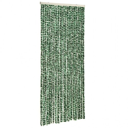 Insektgardin 90×220 cm i chenille - grøn/hvid