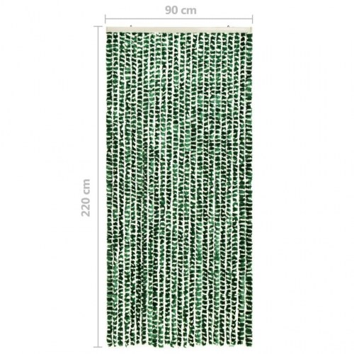Insektgardin 90×220 cm i chenille - grøn/hvid