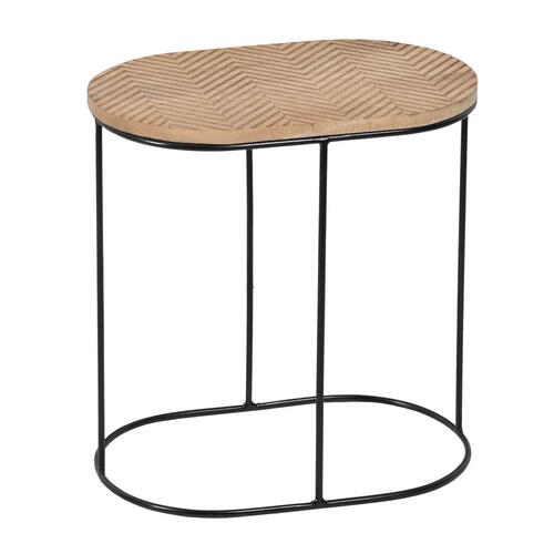 Sofabord 60 x 39,5 x 60 cm Natur Sort Metal Træ (2 enheder)