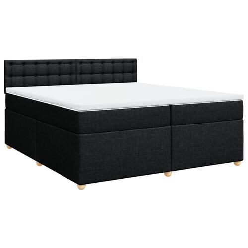 Kontinentalseng med madras 200x200 cm stof sort