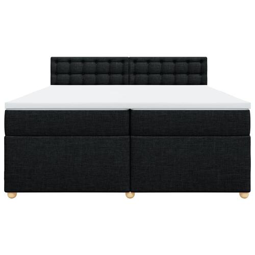 Kontinentalseng med madras 200x200 cm stof sort