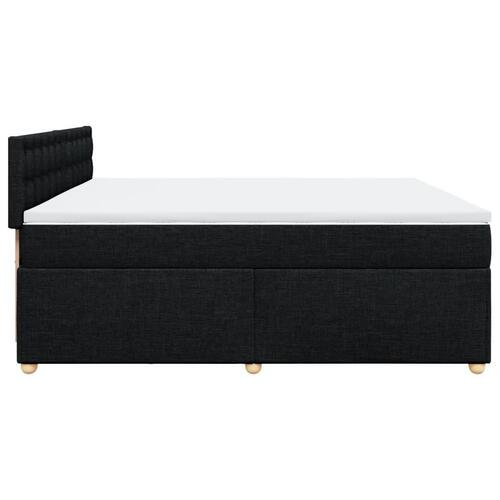 Kontinentalseng med madras 200x200 cm stof sort