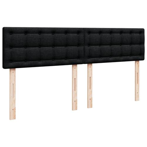 Kontinentalseng med madras 200x200 cm stof sort