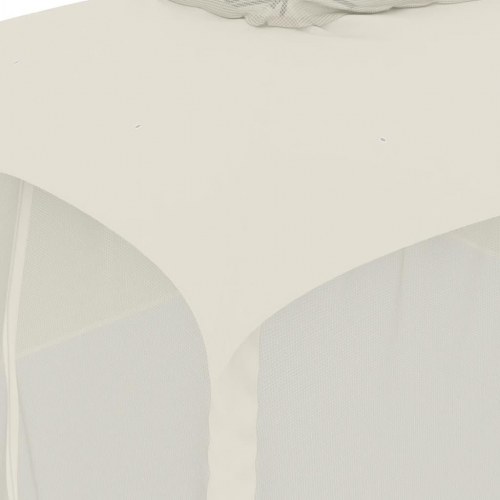 Pavillon 3,93x2,93 m dobbelt tag + meshvægge stål cremefarvet