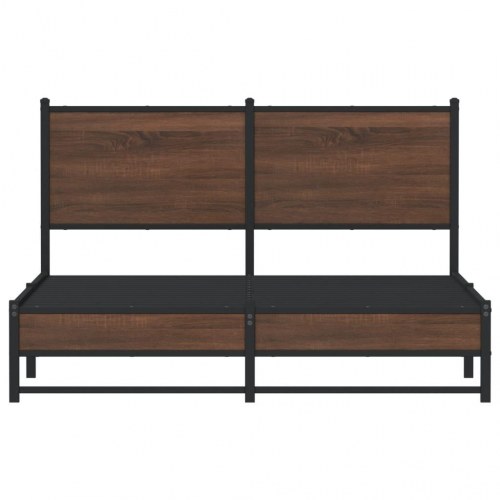 Sengeramme uden madras 150 x 200 cm - brun egetræ