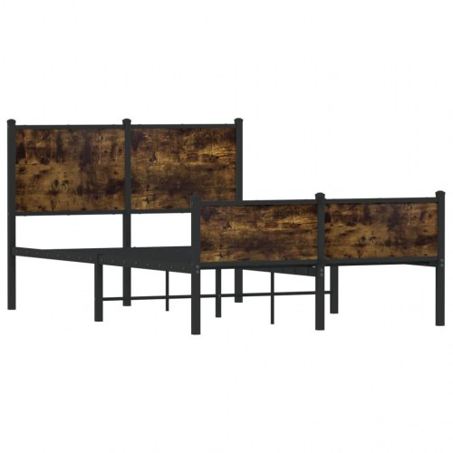 Sengeramme 120 x 190 cm i metal - røget egetræsfarve