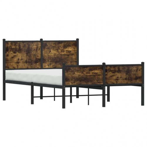 Sengeramme 120 x 190 cm i metal - røget egetræsfarve