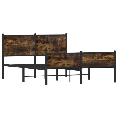 Sengeramme uden madras 140 x 200 cm i metal - røget egetræsfarve