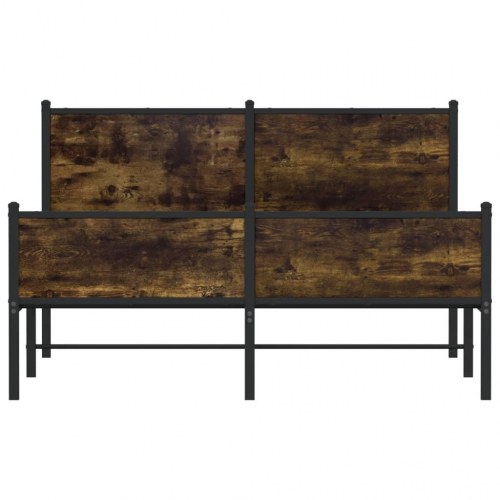 Sengeramme uden madras 140 x 200 cm i metal - røget egetræsfarve