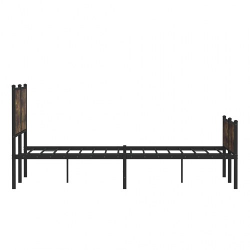 Sengeramme uden madras 140 x 200 cm i metal - røget egetræsfarve